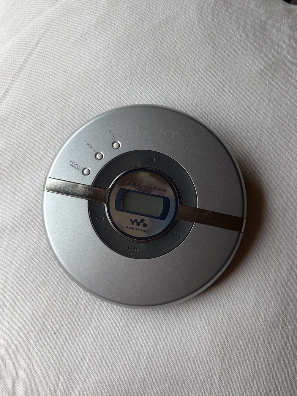 Sony Silver Portable CD Walkman with Center Display